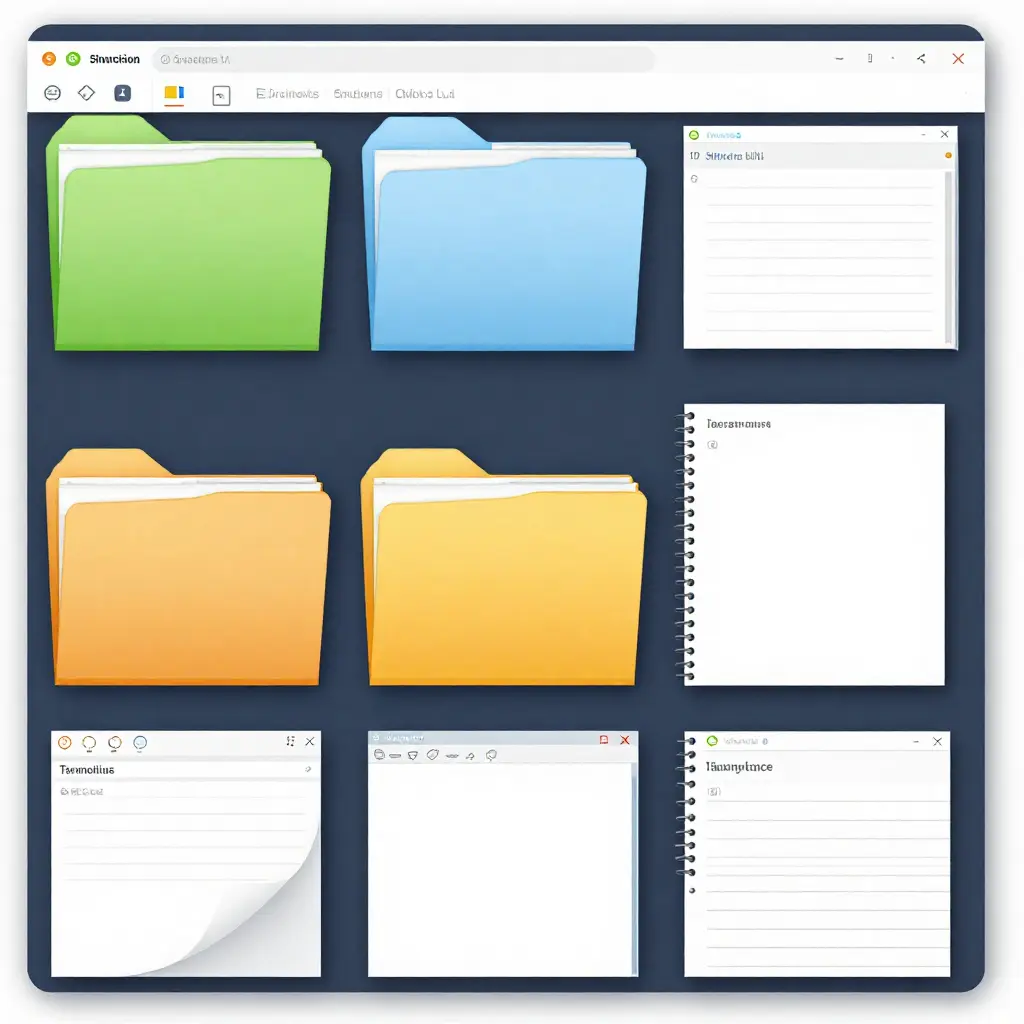 Organized digital workspace with files and folders